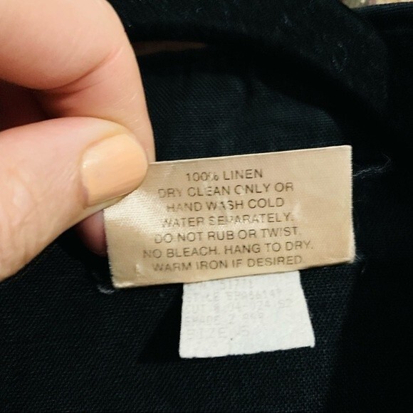 Vintage Gene Ewing Bis black linen swing coat size small - Picture 5 of 9